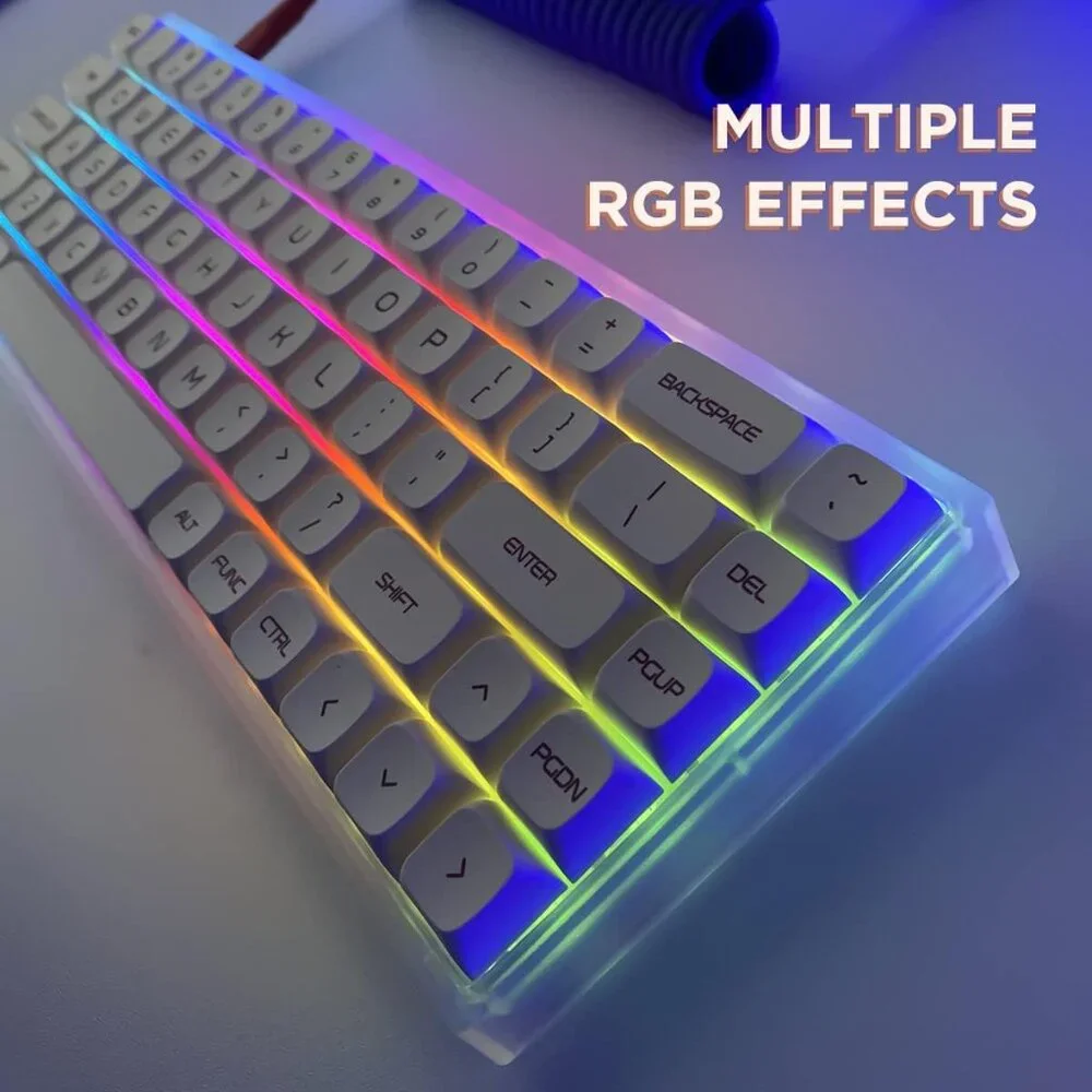 YUNZII KC68 Hot Swappable Mechanical Keyboard 68-Key Gaming Keyboard with Transl